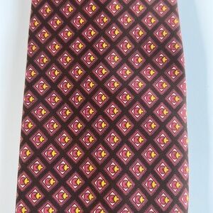 Golden Clasp by Prince Consort 100% Polyester Brown Red Neck Tie Vintage